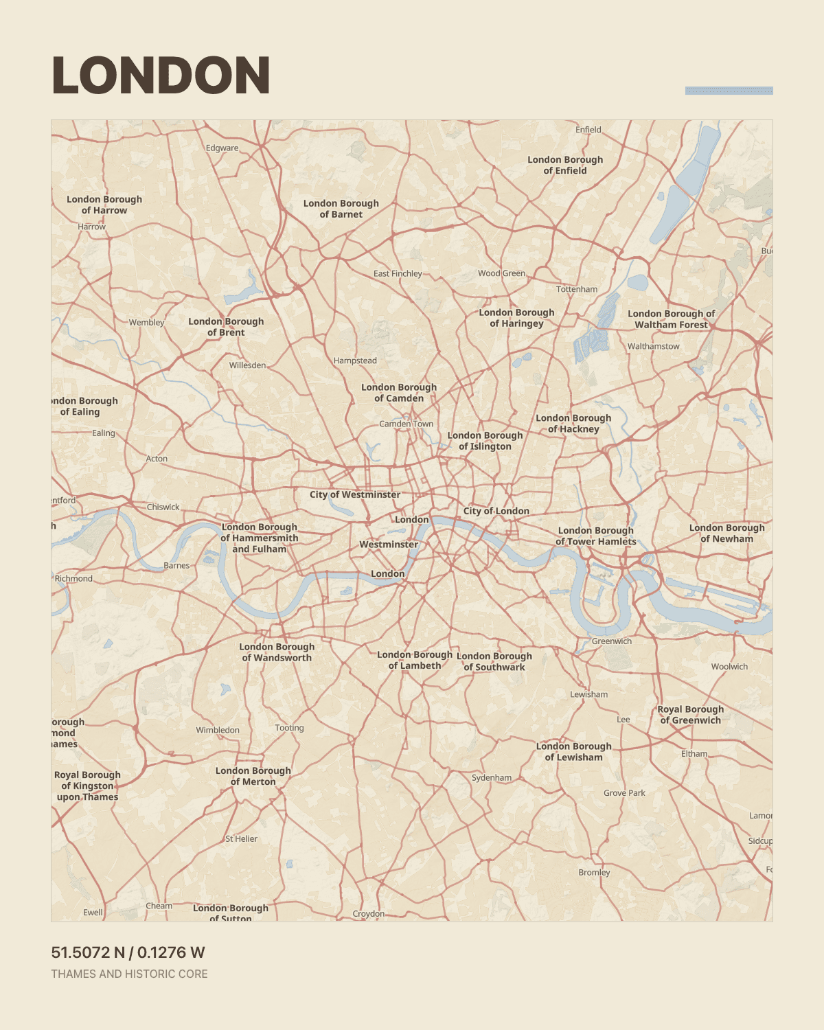 Atlas map style preview for London