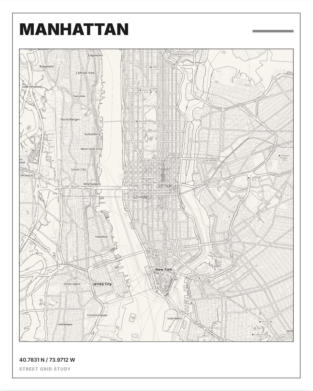 Architect Manhattan map poster for the address that changed everything