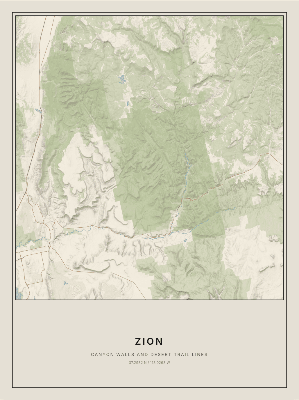 Classic Zion map poster for the trip that became shorthand